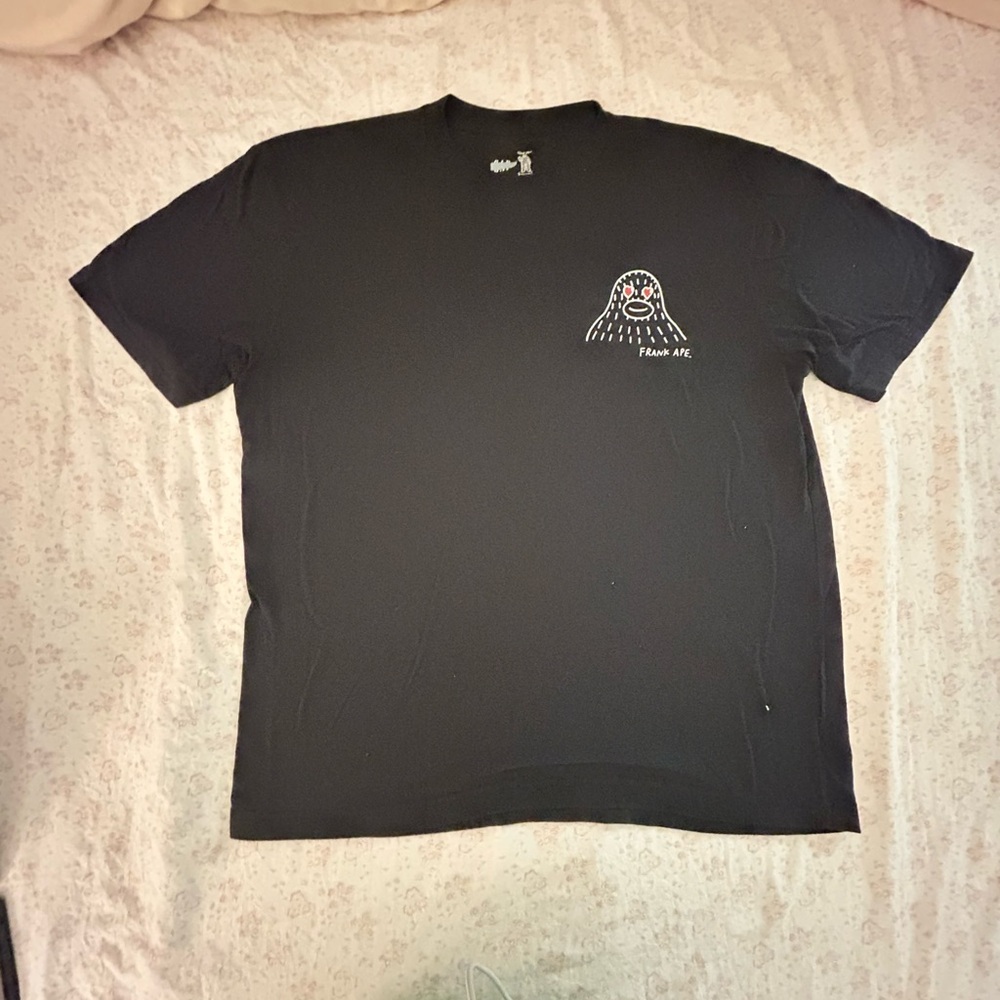 Black Short Sleeve Tee with Chest & Back Graphic